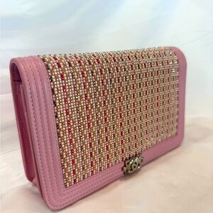 Limited Edition RARE Beaded/Crystal Boy Wallet on Chain Chanel! AUTHENTIC!
